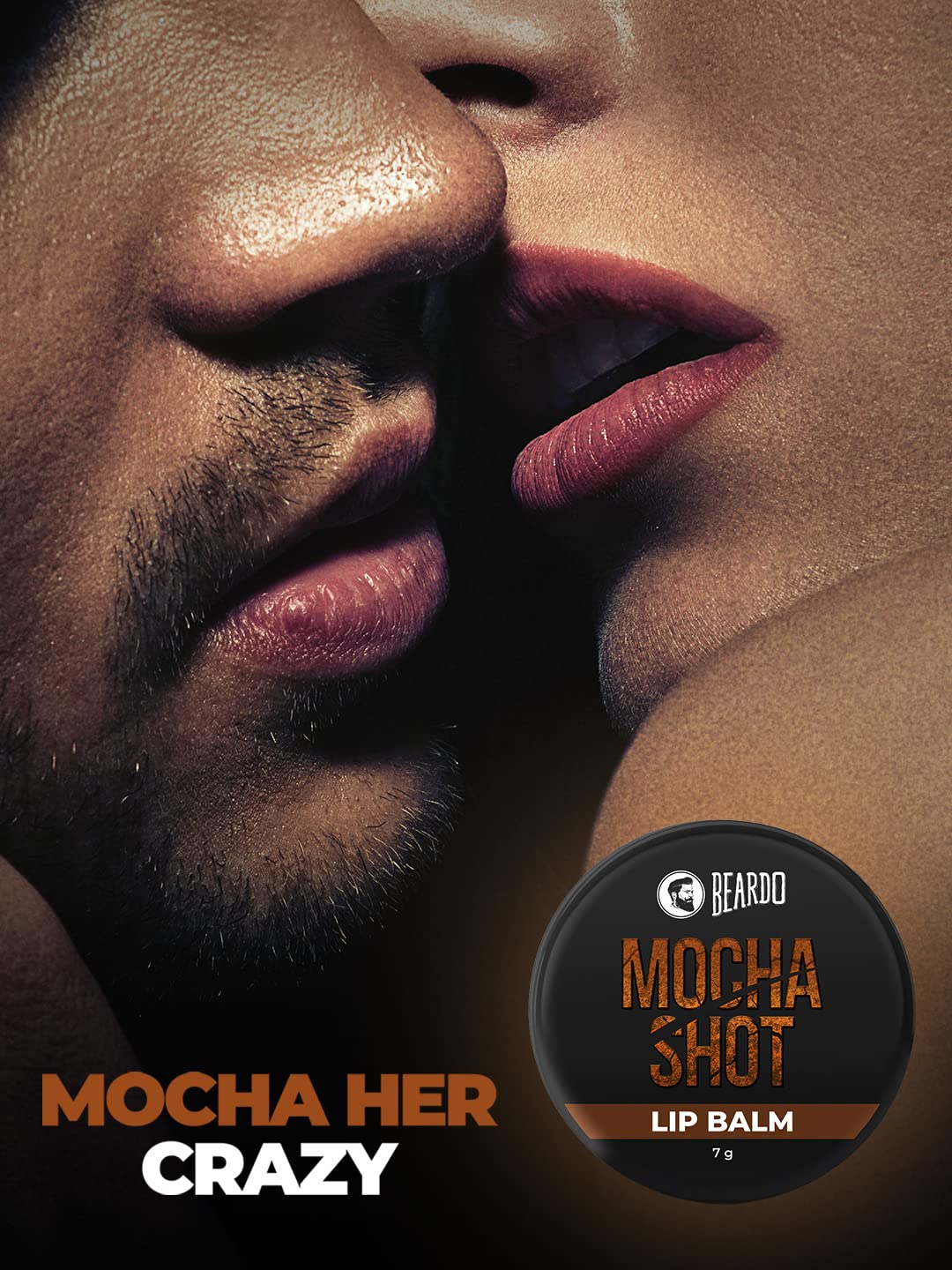 BEARDO Mocha Shot Lip Balm | Non Tinted Lip Balm For Men | For Soft Kissable Lips | Lip Care For Dry, Chapped & Cracked Lips | 7G, Brown