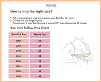 RENE Women's  Cotton Silk Solid Half Sleeve Blouse