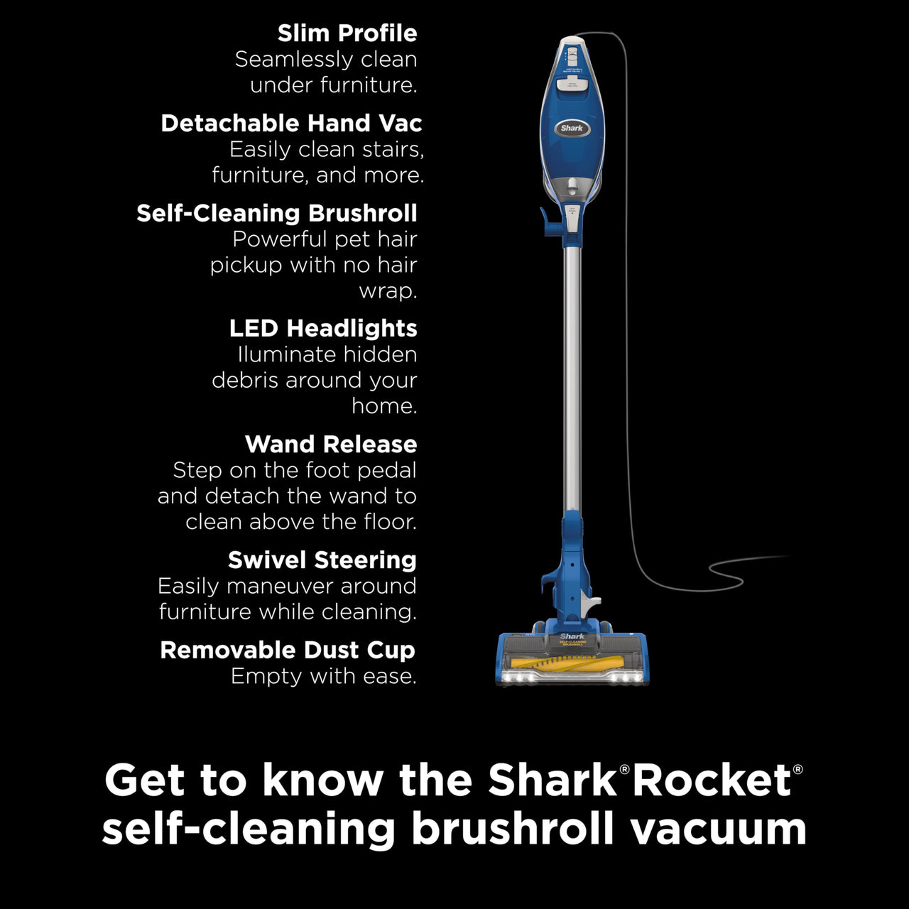 Shark HV322 Rocket Deluxe Pro Corded Stick Vacuum with LED Headlights, XL Dust Cup, Lightweight, Perfect for Pet Hair Pickup, Converts to a Hand Vacuum, with Pet Attachments, Bordeaux/Silver Pet Multi-Tool
