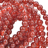 100Pcs Natural Crystal Beads Stone Gemstone Round Loose Energy Healing Beads with Free Crystal Stretch Cord for Jewelry Making (Carnelian, 6MM) Carnelian