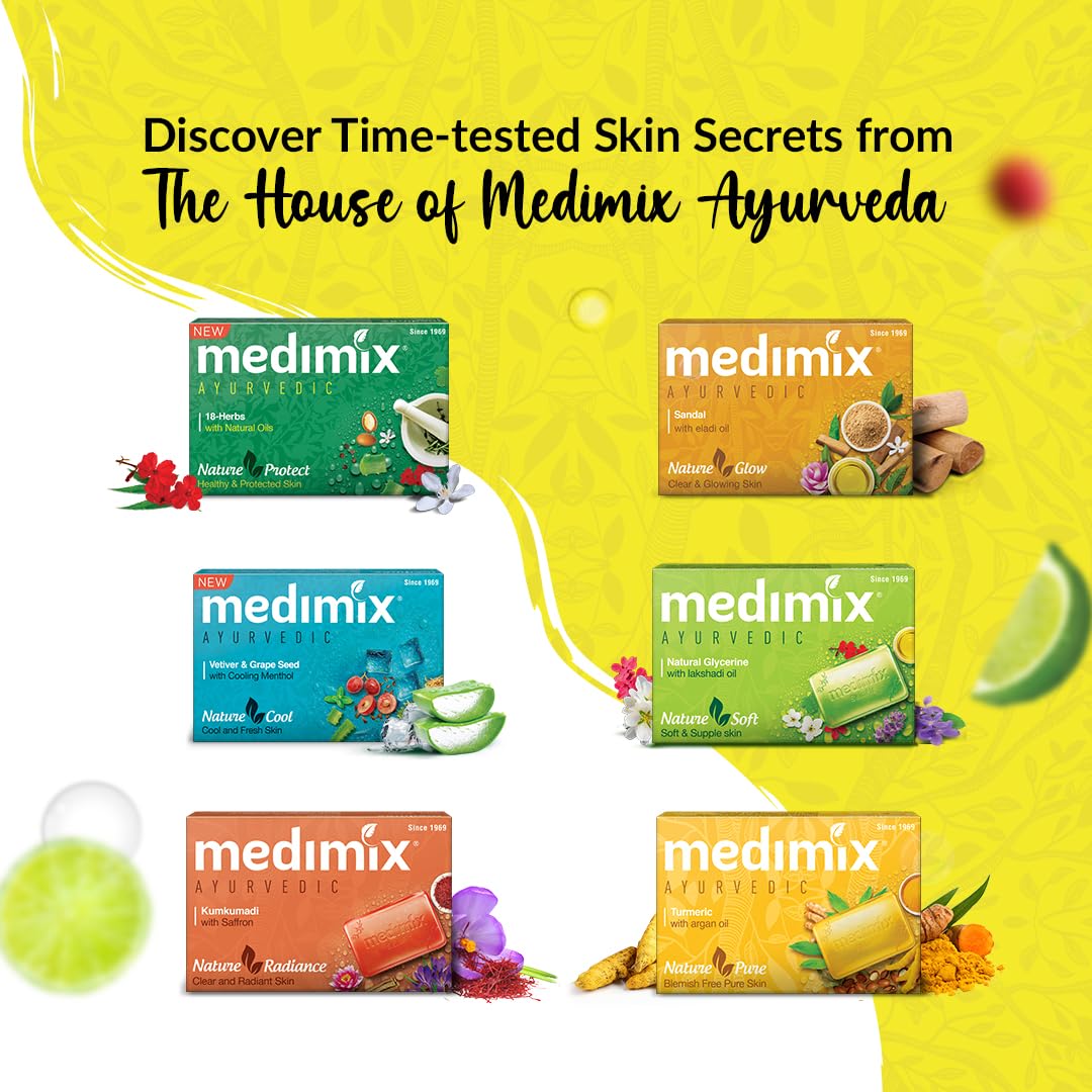 Medimix Ayurvedic Lime with Moringa Bathing Bar Soap 125g (Buy 4, Get 1 Extra Combo Pack) | Refreshed & Nourished Skin | Shop Herbal | Natural | Paraben-free & Sulphate-free | 100% Vegan