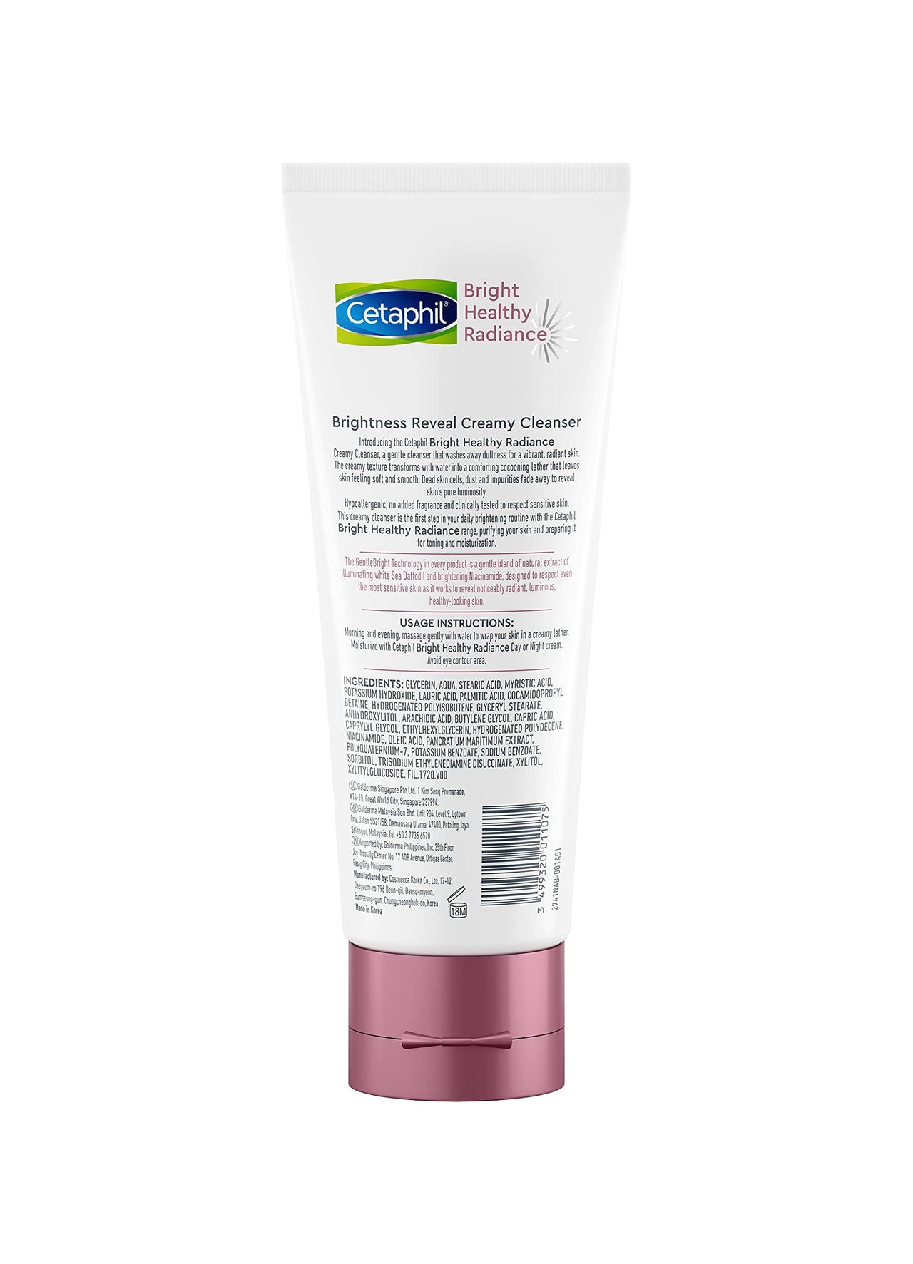 Cetaphil Brightness Reveal Creamy Cleanser - 100 g& Face Wash by CETAPHIL, Gentle Skin Cleanser for Dry to Normal, Sensitive Skin - 125 ml