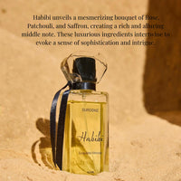 Suroskie Habibi Perfume 50Ml | Luxury Eau De Parfum | Long Lasting Unisex Fragrance Spray | Aromatic Blend Of Aqua, Saffron & Rose Scent | Floral & Woody Notes | Premium Gift For Men & Women