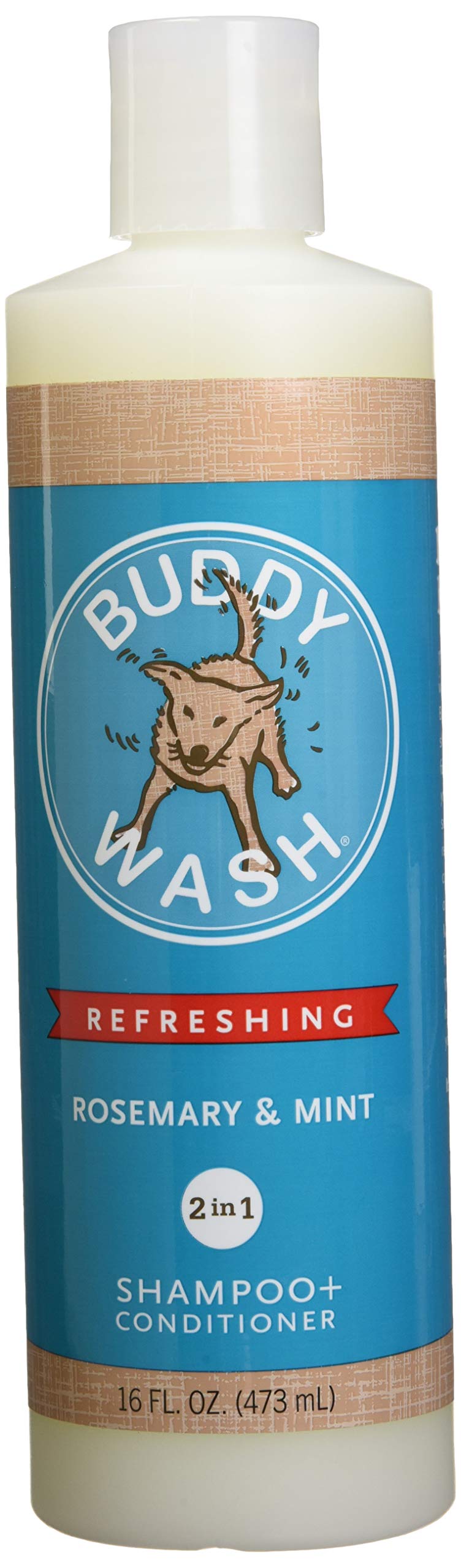 Buddy Wash 2-in-1 Dog Shampoo and Conditioner for Dog Grooming, Rosemary & Mint, 16 oz. Bottle