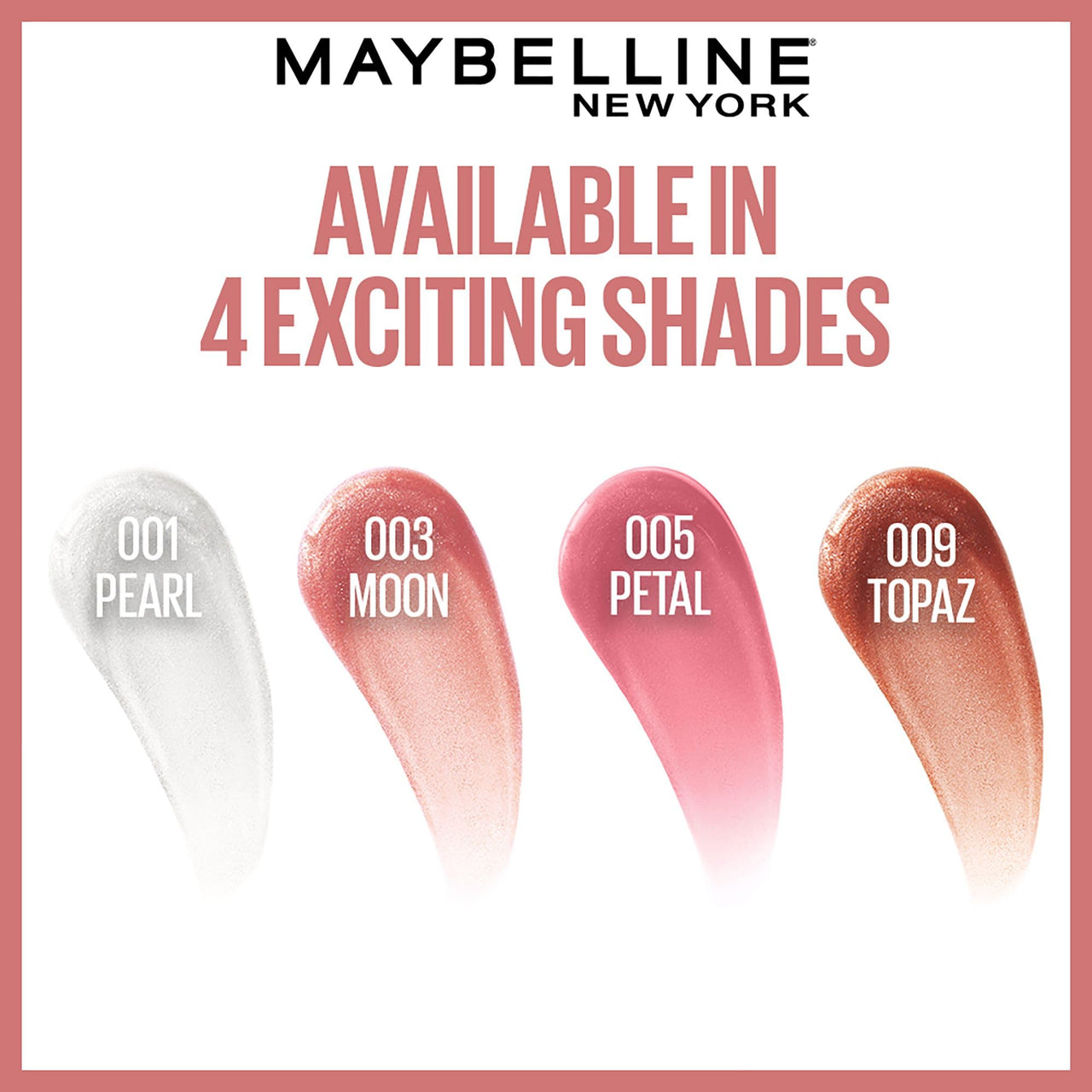 Maybelline New York Smooth And Non-sticky Lifter Gloss - Moon | Tinted Lip Gloss With Hyaluronic Acid for Hydrated & Plump Lips | Non-Sticky application | Long-lasting Fuller & Lifted Look | 5.4ml