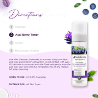 Astaberry Indulge Acai Berry Bio Hyaluronate Face Hydrating Toner 100ml - Boosts Collagen | Soothes and Clarifies | Hydrates the Skin