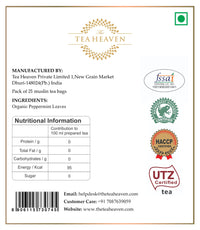 The Tea Heaven | Tea Gift - Peppermint Herbal Tea- 25 Tea Bags- Gas and Acidity Relief, Improves Digestion