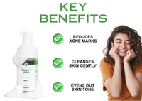 NOURRIR CleanseMe Green Dew Foaming Face Wash | 100ML | Enriched With Glycolic Acid & Nutmeg Oil | Acne Freedom |