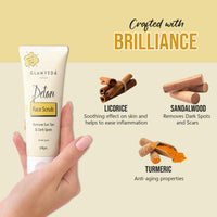 Glamveda Detan Face & Body Scrub| Lightens Skin Tone| Removes Pigmentation & Dark Spots |Paraben & SLS Free 100gm
