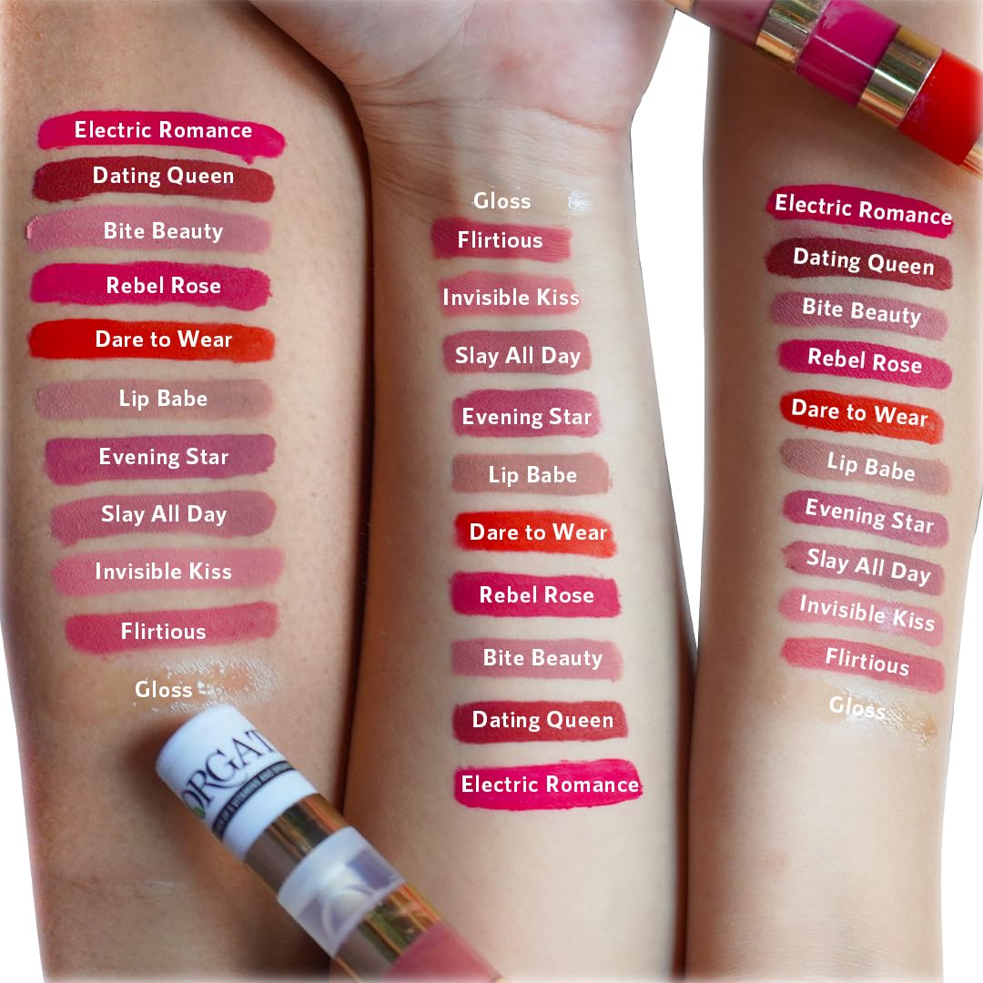 Orgatre 5-in-1 Liquid Lipstick | Waterproof Matte & Gloss | Classic Shades | Smudge-Proof, Non-Drying, Hydrating | Highly Pigmented & Long-Lasting
