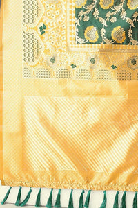 SILK LAND Women's  Woven Kanjeevaram Silk Saree With Unstitched Blouse Piece, (SZWVKJ-144N)