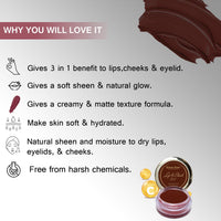 Seven Seas Lips & Cheek Tint Combo Pack of 2 | Matte Natural Blush for Women | Lip Tint with Vitamin E | Nourishing Cheek Tint (Maroon)