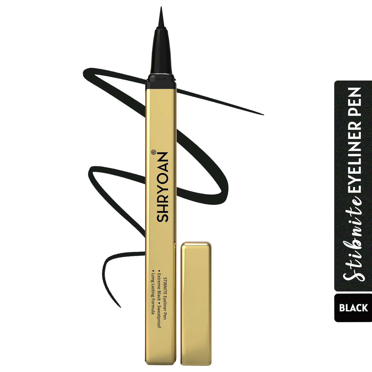 Shryoan Stibnite Eyeliner Pen| Intense Eyeliner | Matte Eyeliner | Lasts Long up to 24 hours | Tear, Sweat & Smudge Proof | (1.2g) | Color- Black