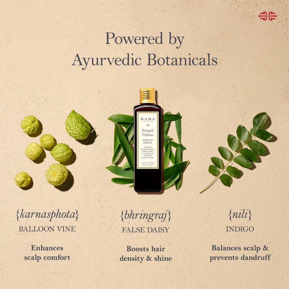 Kama Ayurveda Bringadi Intensive Hair Treatment Oil, 200ml(Hair Oil) (Pack of 2)