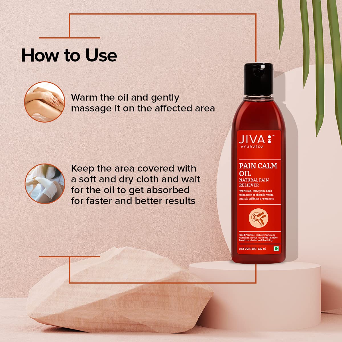 Jiva Pain Calm Oil 120ml With Free Jatyadi Oil 20 ml | 100% Ayurvedic Formula | Blend Of 5 Ayurvedic Oils | Relieves Muscle & Joint Pain | Controls Swelling & Joint Inflammation (Pack of 3)