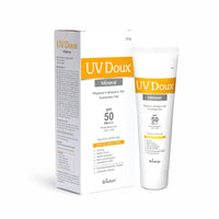 UV Doux Mineral Tinted Sunscreen Gel with SPF 50 PA+++ Broad Spectrum | 100% Mineral Sunscreen with Zinc Oxide & Titanium Dioxide with No White Cast | Matte Finish with Sweat & Water Resistance 50gm