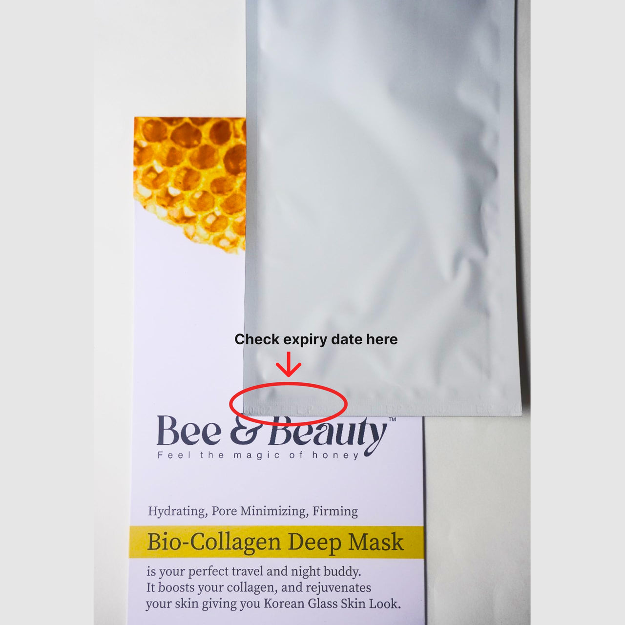 Bee & Beauty Bio Collagen Overnight Mask Pack of 4 | Korean Face Mask For Glass Skin | Sheet Mask For Deep Hydration, Pore minizmizing With Goodness Of Honey