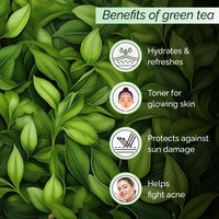 PYOURA Natural Anti-oxidant Green Tea Toner Mist, Garden Fresh Toner For Youthful Skin, Helps Fight Skin Pathogens, Sun Protection, Hydrating Natural Face Serum, For Oily Dry Combination Skin, 100 ml