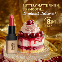 FACES CANADA Comfy Matte Velvet Touch Lipstick - Cranberry Compote 13, 4.2g | Velvety Matte Finish | 8HR Longstay | Intense Colour | Hydrating Lips | Smooth Application
