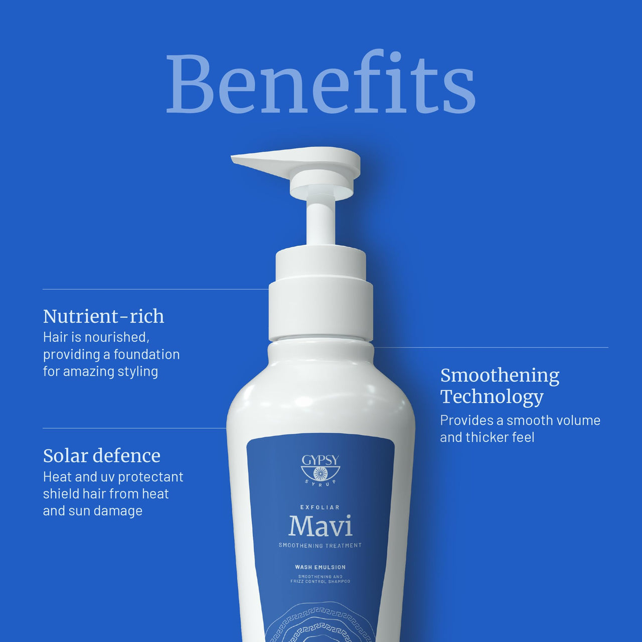 Gypsy Syrup Mavi Shampoo for Smoothening And Frizz Control | Repairs damaged hair and boosts hair growth | Emulsion Wash - 300g
