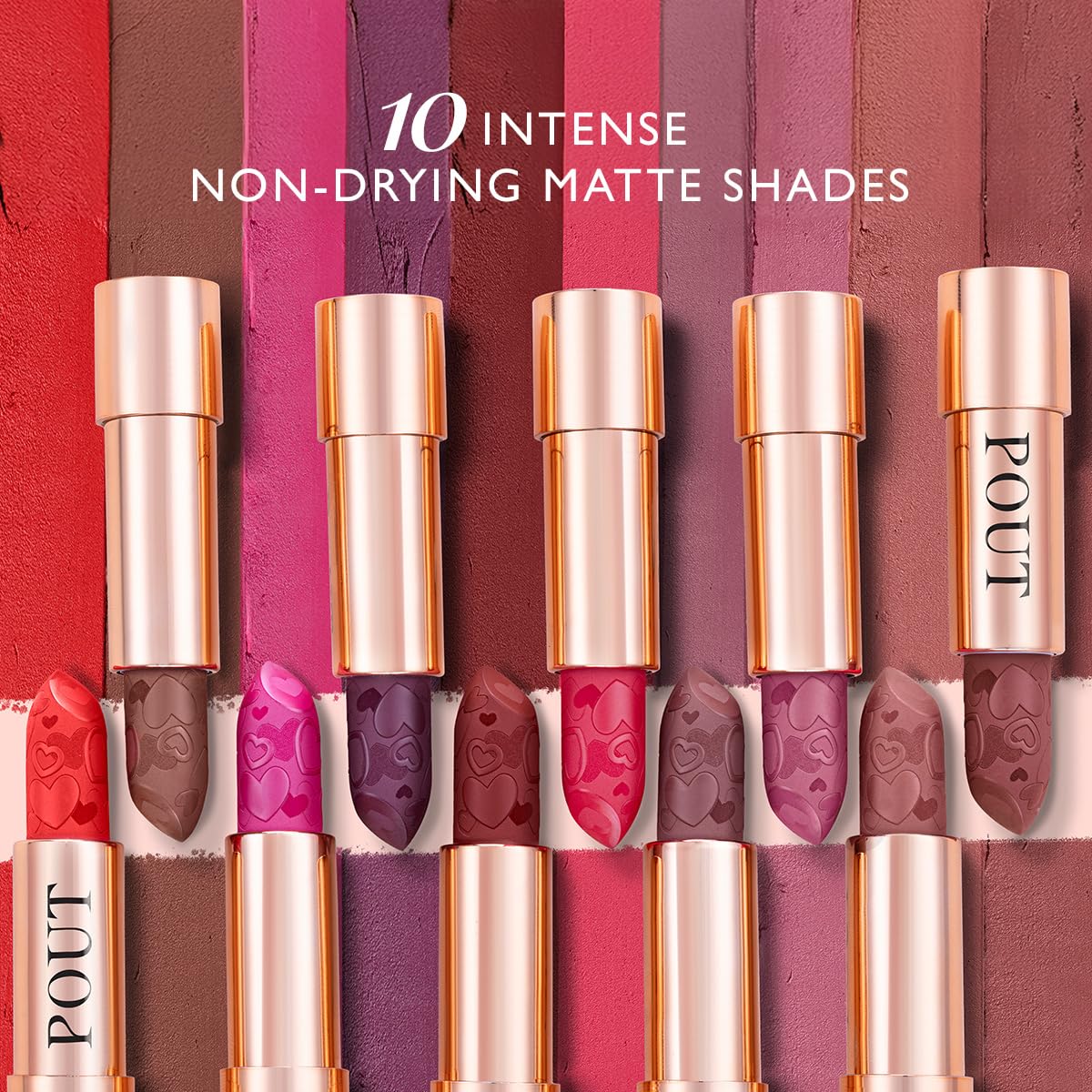 MyGlamm POUT by Karan Johar Intense Matte Plumping Lipstick - Blockbuster Pout (Deep Red Shade) | Highly Pigmented, Long Lasting, Lightweight, Creamy Matte Lipstick For Lip Makeup (4g)