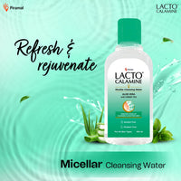 Lacto Calamine Micellar Water Make Up Remover Liquid | 100ml | With Aloe Vera, Green Tea & Niacinamide | Cleansing Water For Face That Removes Make-Up, Excess Oil & Impurities | Alcohol Free