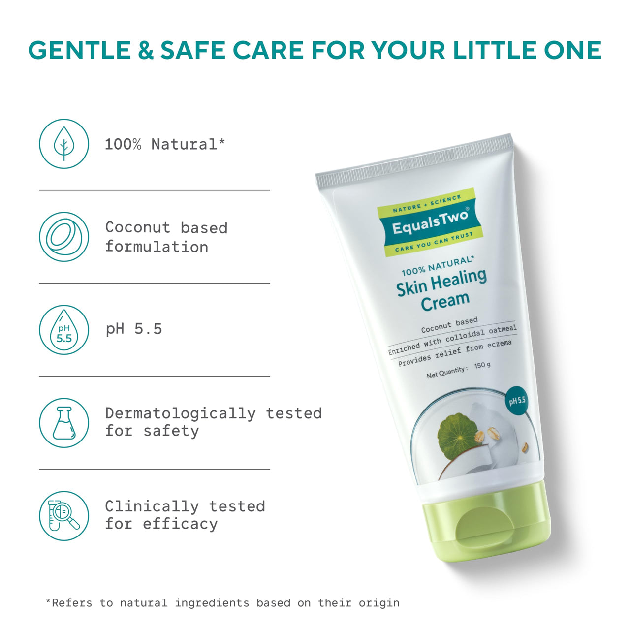 EQUALSTWO Baby Skin Healing Cream 150gm, Eczema For New Born Babies, Baby Rash Cream to Relieves Dry, Itchy, Red, Eczema Prone Skin, Skin Calming Cream, PH 5.5, Dermatologically Tested, Pack 1