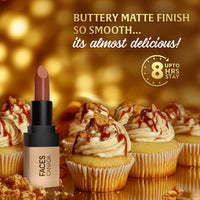 FACES CANADA Comfy Matte Velvet Touch Lipstick - Toffee Drizzle 08, 4.2g | Velvety Matte Finish | 8HR Longstay | Intense Colour | Hydrating Lips | Smooth Application