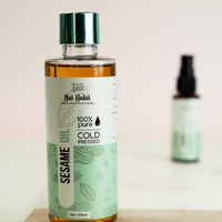 Nat Habit Cold Pressed 100% Pure Sesame (Til) Oil for Skin, Body Massage Oil for Deeply Moisturized Skin, 200ml