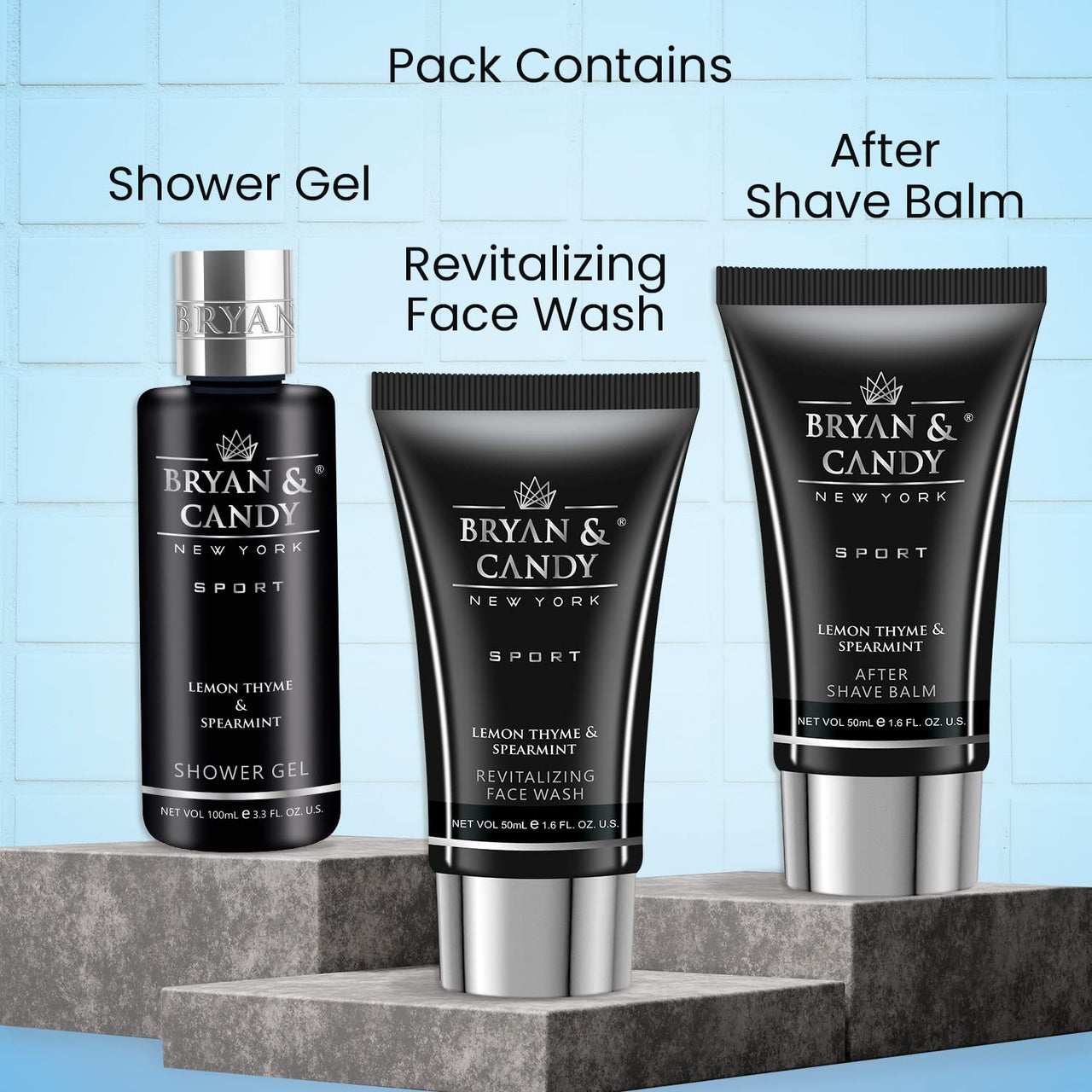 Bryan & Candy Complete Face & Body Care Kit | Gift Set For Men | 100% Vegan | Skin-Friendly pH 5.5 for All Skin Types,SLS & Paraben Free (Small Lemon & Thyme Kit)