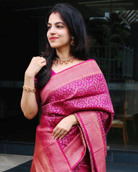 Avantika Fashion Women's  Soft Lichi Silk Banarasi Kanjivaram Saree With Blouse Piece