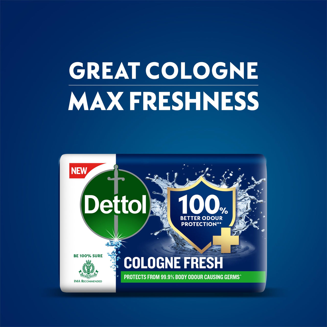 Dettol Cologne Fresh Bathing Soap Bar with 100% better odour protection- 150g Pack of 12, (600gm)