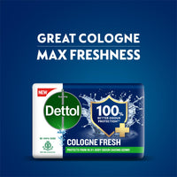 Dettol Cologne Fresh Bathing Soap Bar with 100% better odour protection- 150g Pack of 12, (600gm)