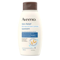 Aveeno Skin Relief Fragrance-Free Body Wash with Oat to Soothe Dry Itchy Skin, Gentle, Soap-Free & Dye-Free for Sensitive Skin, 12 fl. oz