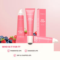 Mirabelle Korea Berry Tinted Lip Balm 10g | Subtle Tinted Korean Lip Balm for Dry & Chapped Lips | Brightens Pigmented Lips | Jojoba Oil, Cherry Extract | Men & Women