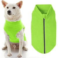 Gooby Zip Up Fleece Dog Sweater - Lime, 3X-Large - Warm Pullover Fleece Step-in Dog Jacket with Dual D Ring Leash - Winter Small Dog Sweater - Dog Clothes for Small Dogs Boy and Medium Dogs 3X-Large chest (~28.5