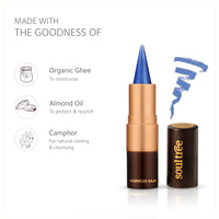 SoulTree Ayurvedic Kajal | Mood Indigo Kajal 006 | Blue Shade | Enriched with 100% Organic Ghee, Almond Oil & Camphor | Soothe, Cool & Nourish Eyes | 3gm
