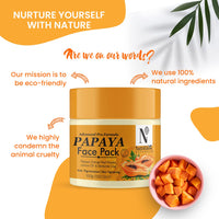 NutriGlow NATURAL'S Advanced Pro Formula Papaya Face pack, Clay Based, Skin Lightening For Dry & Oily Skin, 100g