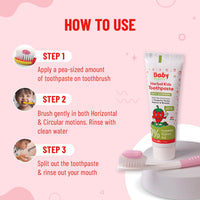 BabyOrgano® Herbal Toothpaste for kids l 100% Ayurvedic l Non Gel Formula l goodness of Babool and Mulethi l Strawberry Flavour l Fluoride & SLS Free l FDCA Approved - 50gm (Pack of 2)
