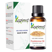 KAZIMA Combo of Frankincense Oil and Myrrh Oil - 100% Pure Essential Oil for Face Acne & Scars, Gums, Hair Growth & Body Massage, 15 ml each