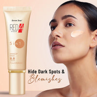 Seven Seas Red4 | Waterproof | Moisturizer | Isolation | Long Lasting | Exquisite 5in1 Makeup Base BB Cream Total Oil Control Foundation (Beige, 40g)