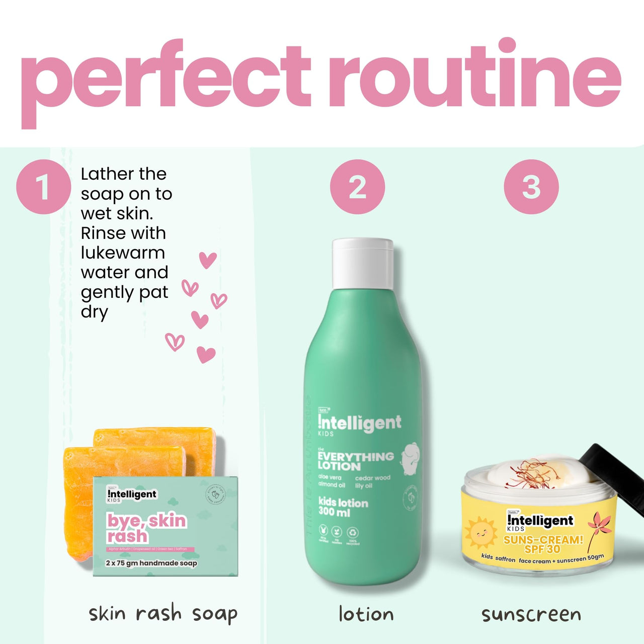 Tuco Kids Skin Rash Handmade Soap With Turmeric, Shea Butter, Olive Oil, Coconut Oil for Sensitive Skin, Everyday Use for Ages 3+ Kids, Paraben & Sulphate Free - 75 g (Pack of 3)