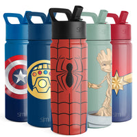 Simple Modern Spiderman Water Bottle with Straw Lid | Marvel Insulated Stainless Steel Reusable Tumbler Gifts for Teenagers, Men | Summit Collection | 18oz, Spider Armor