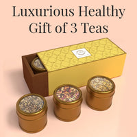 The Tea Heaven | Tea Gift - 3 Assorted Teas Box (Set of 3) | Healthy Gift | Kashmiri Kahwa | Lavender | Moroccan Mint Green Tea | 80 Grams