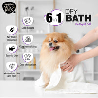 Wagging Tails Dry Bath Waterless Shampoo- 200ml for Pets | Grooming and Bathing for Dogs and Cats | Easy to Use When Travelling with Pet | Tearless Dog Shampoo