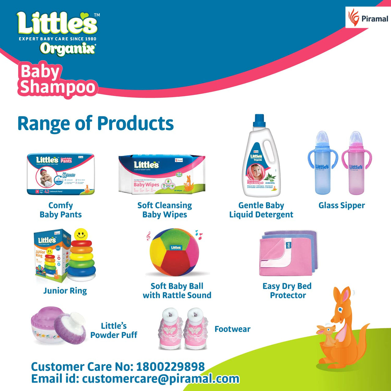 Little's Organix Baby Shampoo I Mild & Gentle I Enriched wIth Organic Ingredients - Neem & Aloe Vera extracts I Free from Paraben & Phthalates I Dermatologically Tested , 400 ml
