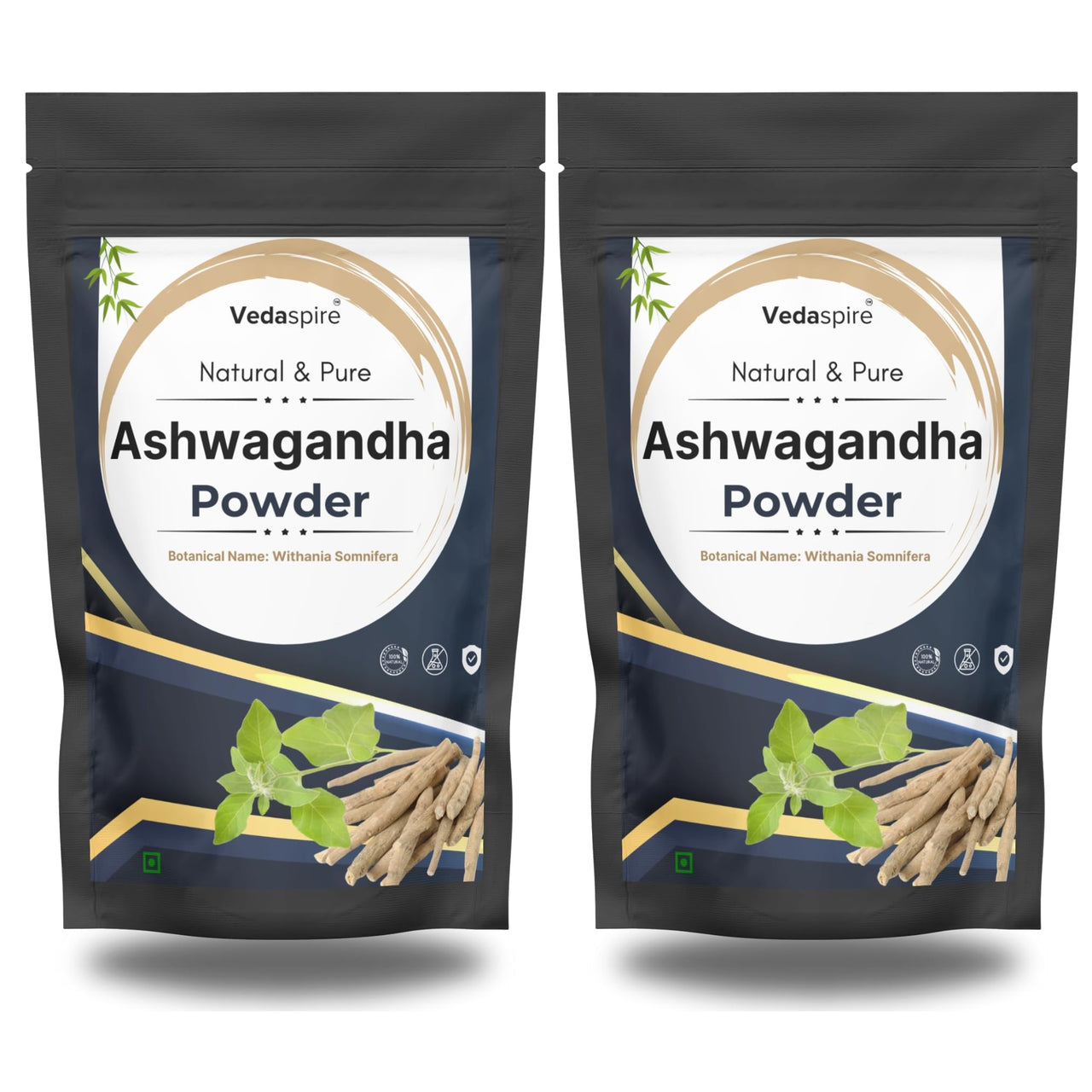 Ashwagandha Powder for Strength, Stress Relief & Mental Clarity – Pure Ayurvedic Herb for Recovery & Anxiety Support | Vedaspire Withania Somnifera | 100g (2 x 50g Packs)”