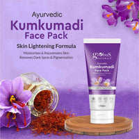 Globus Naturals Kumkumadi Skin Lightening Face Care Combo, Set of 4, Face Wash, Face Scrub, Face Cream & Face Pack