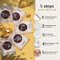 Richfeel Gold FacialRichfeel Gold Facial Kit | Bright & Glowing Skin | Parlour Like Instant Glow With The Goodness Of Gold Foils| 30 g Pack of 2 Kit 5X6G Pack of 2