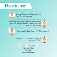 BAKE 5% Glycolic Acid Toner with Hyaluronic Acid for Pigmentation, Tan Removal & Pore Tightening | For Combination skin, Oily, Acne Prone skin | Glowing & Brightening Skin | 100ml